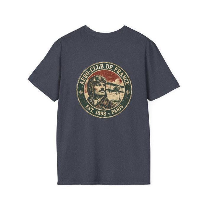 Black Aéro-Club de France vintage badge T-shirt, back view